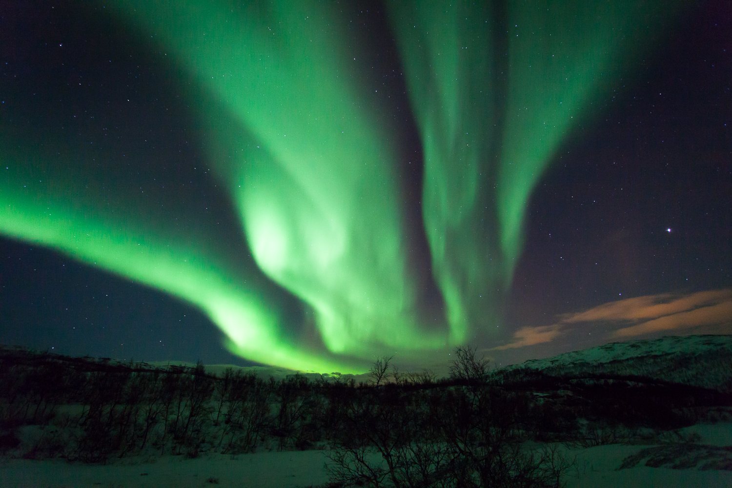 Caça à aurora — Aurora boreal no norte da Noruega